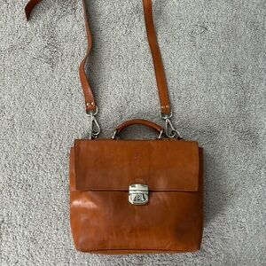 Cecile Jeanne Paris Crossbody push lock handbag, genuine leather